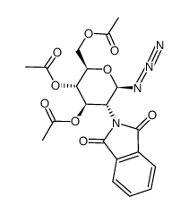 3,4,6-三-O-乙酰基-2-脱氧-2-邻苯二甲酰亚胺基-β-D-叠氮化吡喃葡萄糖结构式