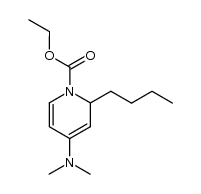 ethyl 4-dimethylamino-2-n-butyl-1,2-dihydropyridine-1-carboxylate结构式