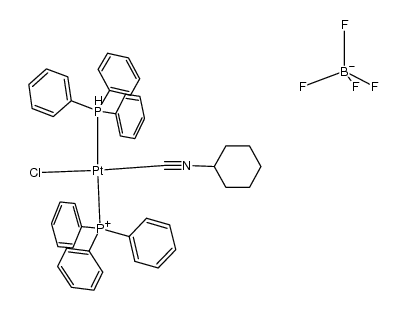 trans-{(PPh3)2Pt(CNC6H11)Cl}BF4结构式