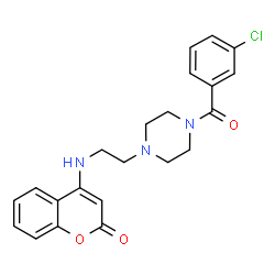 4-({2-[4-(3-Chlorobenzoyl)-1-piperazinyl]ethyl}amino)-2H-chromen-2-one结构式