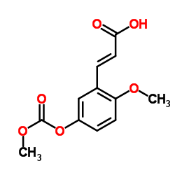 (2E)-3-{2-Methoxy-5-[(methoxycarbonyl)oxy]phenyl}acrylic acid结构式