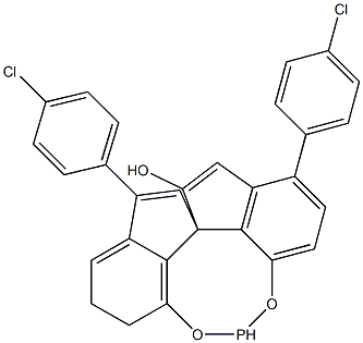 (11aS)-3,7-双(4-氯苯基)-10,11,12,13-四氢-5-羟基-二茚基[7,1-de：1'',7''-fg] [1, 3,2]二氧杂磷杂八环结构式