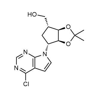 ((3AR,4R,6R,6aS)-6-(4-氯-7H-吡咯并[2,3-d]嘧啶-7-基)-2,2-二甲基四氢-4H-环戊烷[d][1,3]二氧戊环-4-基)甲醇结构式