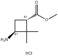 反式-3-氨基-2,2-二甲基环丁烷羧酸甲酯盐酸盐结构式