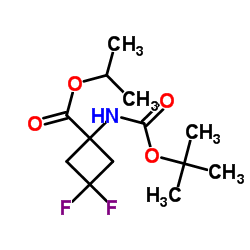 丙-2-基1-{[[(叔丁氧基)羰基]氨基} -3,3-二氟环丁烷-1-羧酸酯结构式