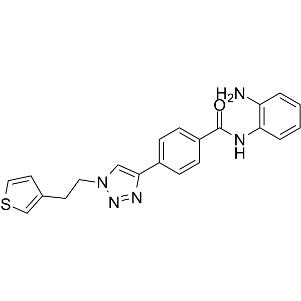 N-(2-氨基苯基)-4-[1-[2-(3-噻吩基)乙基]-1H-1,2,3-三唑-4-基]苯甲酰胺结构式