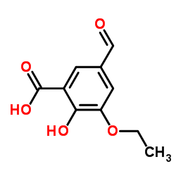 Benzoic acid, 3-ethoxy-5-formyl-2-hydroxy- (9CI) structure