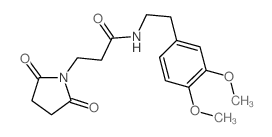 1-Pyrrolidinepropanamide,N-[2-(3,4-dimethoxyphenyl)ethyl]-2,5-dioxo-结构式