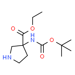 3-(BOC-氨基)吡咯烷-3-甲酸乙酯结构式