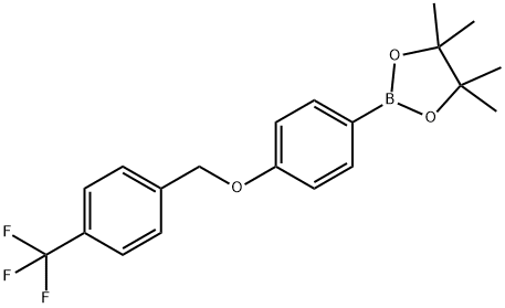 4-(4-三氟甲基苄氧基)苯基硼酸频哪醇酯结构式