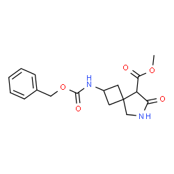 甲基 2-(((苄氧基)羰基)氨基)-7-氧亚基-6-氮杂螺[3.4]辛烷-8-甲酸基酯结构式