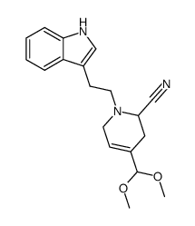 4-Dimethoxymethyl-1-[2-(1H-indol-3-yl)-ethyl]-1,2,3,6-tetrahydro-pyridine-2-carbonitrile Structure