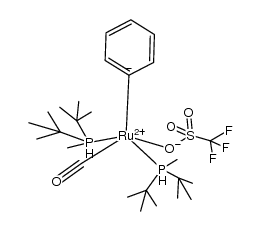 Ru(Ph)OTf(CO)(P(t)Bu2Me)2 Structure