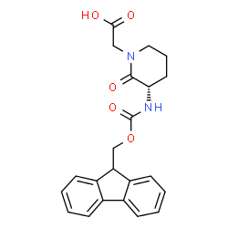 (3S)-Fmoc-3-amino-1-cabroxymethyl-2-valerolactame structure