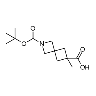 2-(叔丁氧基羰基)-6-甲基-2-氮杂螺[3.3]庚烷-6-羧酸结构式