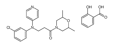 3-(3-chloro-N-pyridin-4-ylanilino)-1-(2,6-dimethylmorpholin-4-yl)propan-1-one,2-hydroxybenzoic acid结构式