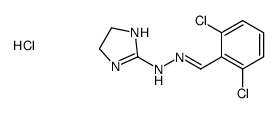 N-[(E)-(2,6-dichlorophenyl)methylideneamino]-4,5-dihydro-1H-imidazol-1-ium-2-amine,chloride结构式