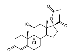 9α-Chlor-11β-hydroxy-17α-acetoxy-3,20-dioxo-pregnen-(4)结构式