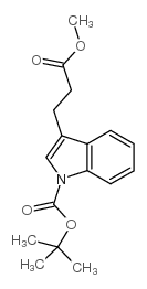 3-(2-甲氧基羰基乙基)-吲哚-1-羧酸叔丁酯结构式