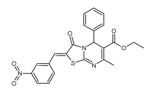 ethyl 5-phenyl-2-(3-nitrophenylmethylene)-7-methyl-3-oxo-2,3-dihydro-5H-thiazolo[3,2-a]pyrimidine-6-carboxylate结构式