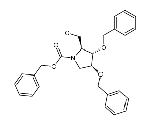 (2S,3S,4S)-1-(benzyloxycarbonyl)-3,4-bis(benzyloxy)-2-(hydroxymethyl)pyrrolidine结构式