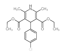 4-(4-氯苯基)-2,6-二甲基-1,4-二氢吡啶-3,5-二甲酸二乙酯结构式