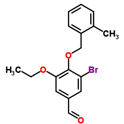 3-Bromo-5-ethoxy-4-[(2-methylbenzyl)oxy]benzaldehyde Structure