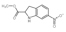 6-硝基-吲哚啉-2-羧酸甲酯结构式