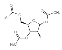 2-氟代-2-脱氧-1,3,5-三-O-乙酰基-α-D-呋喃阿拉伯糖结构式