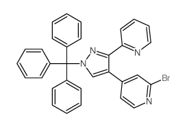 2-溴-4-(3-(吡啶-2-基)-1-三苯甲基-1H-吡唑-4-基)吡啶结构式