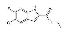 5-氯-6-氟-1H-吲哚-2-羧酸乙酯结构式