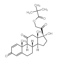 17,21-dihydroxypregna-1,4-diene-3,11,20-trione 21-pivalate Structure