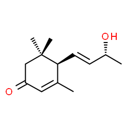 (6R,7E,9R)-9-Hydroxy-4,7-megastigmadien-3-one Structure