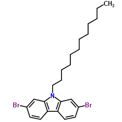 2,7-二溴-9-十二烷基咔唑结构式