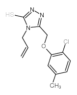 4-烯丙基-5-[(2-氯-5-甲基苯氧基)甲基]-4H-1,2,4-噻唑-3-硫醇结构式