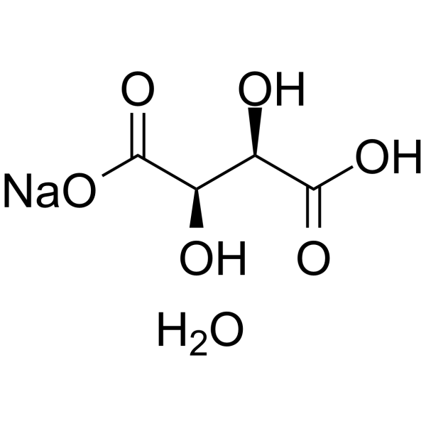 酒石酸氢钠,一水结构式