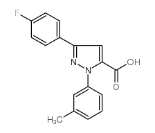 3-(4-氟代苯基)-1-(3-甲基苯基)-1H-吡唑-5-羧酸结构式