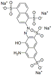 8'-氨基-1'-羟基-2,2'-偶氮萘-1,3',5,6'-四磺酸的四钠盐结构式