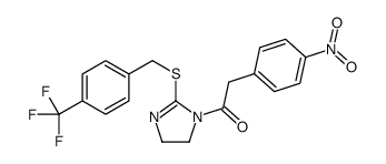 2-(4-nitrophenyl)-1-[2-[[4-(trifluoromethyl)phenyl]methylsulfanyl]-4,5-dihydroimidazol-1-yl]ethanone结构式
