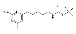 {2-amino-6-methyl-[4-(5-N-tert-butyloxycarbonylamino)pentyl]}pyrimidine结构式