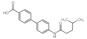 [1,1'-Biphenyl]-4-carboxylicacid, 4'-[(4-methyl-1-oxopentyl)amino]- Structure