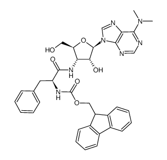 3'-amino-3'-deoxy-3'-[N-(9-fluorenylmethoxycarbonyl)-L-phenylalanyl]-N6,N6-dimethyladenosine Structure