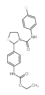 ethyl N-[4-[3-[(4-chlorophenyl)carbamoyl]thiazolidin-2-yl]phenyl]carbamate结构式