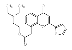 4H-1-Benzopyran-8-acetic acid, 4-oxo-2-(2-thienyl)-, 2-(diethylamino)ethyl ester Structure