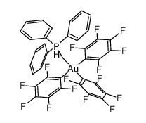 tris(perfluorophenyl)((triphenyl-l5-phosphanyl)methyl)gold Structure