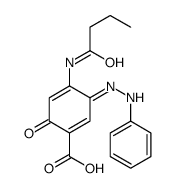 4-(butanoylamino)-6-oxo-3-(phenylhydrazinylidene)cyclohexa-1,4-diene-1-carboxylic acid Structure