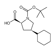 1,2-Pyrrolidinedicarboxylic acid, 4-cyclohexyl-, 1-(1,1-dimethylethyl) ester, (2S,4R) Structure