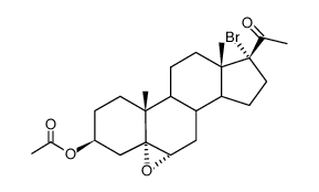 3β-Acetoxy-17α-brom-5α,6α-epoxy-pregnan-20-on结构式