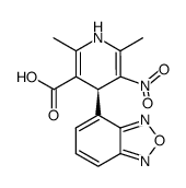 (+)-(S)-1,4-dihydro-2,6-dimethyl-3-nitro-4-(2,1,3-benzoxadiazol-4-yl)pyridine-5-carboxylic acid结构式