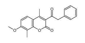 7-methoxy-4,8-dimethyl-3-phenylacetyl-2H-chromen-2-one Structure